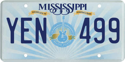 MS license plate YEN499