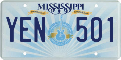 MS license plate YEN501