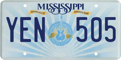 MS license plate YEN505