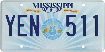 MS license plate YEN511