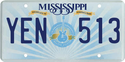 MS license plate YEN513