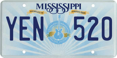 MS license plate YEN520