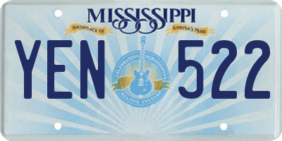 MS license plate YEN522