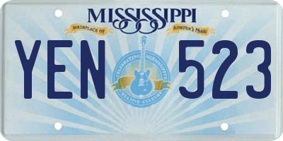 MS license plate YEN523