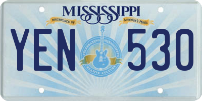 MS license plate YEN530