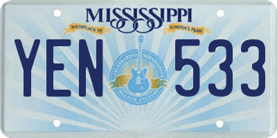 MS license plate YEN533
