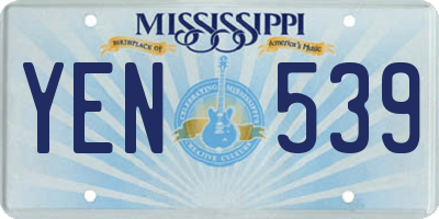 MS license plate YEN539