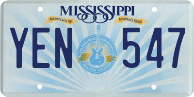 MS license plate YEN547