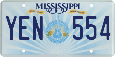 MS license plate YEN554