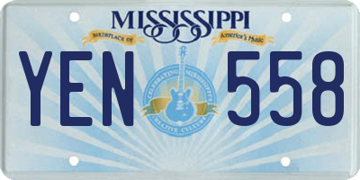 MS license plate YEN558