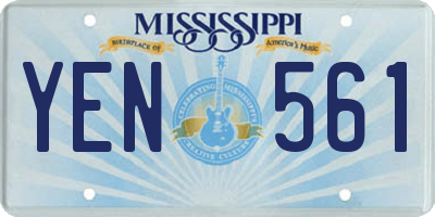 MS license plate YEN561