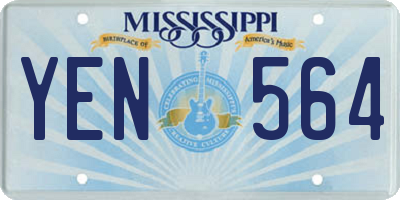 MS license plate YEN564