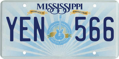 MS license plate YEN566