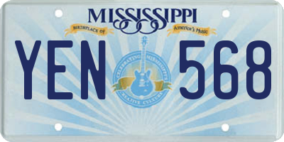 MS license plate YEN568