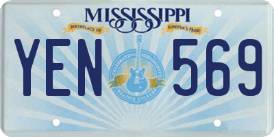 MS license plate YEN569