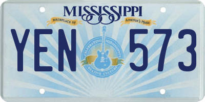 MS license plate YEN573