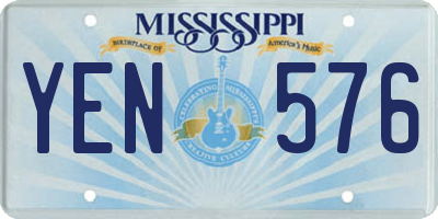 MS license plate YEN576