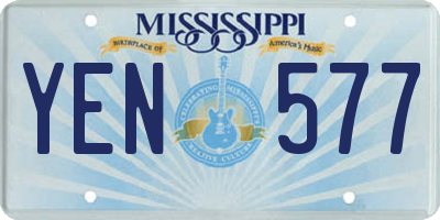 MS license plate YEN577