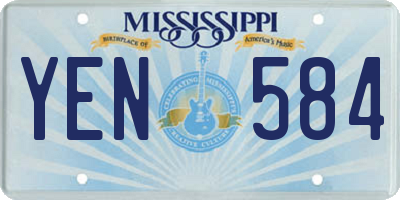 MS license plate YEN584