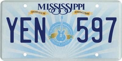 MS license plate YEN597