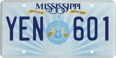 MS license plate YEN601