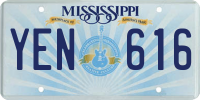 MS license plate YEN616