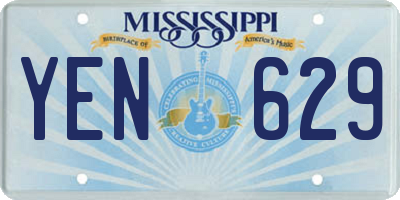 MS license plate YEN629