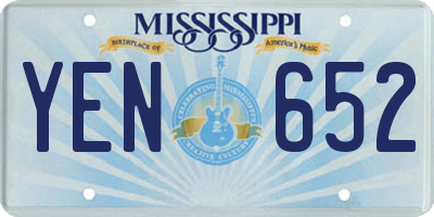 MS license plate YEN652