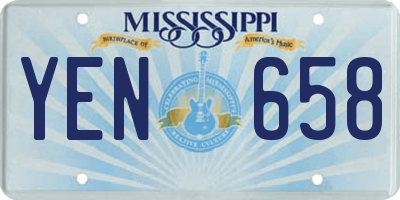 MS license plate YEN658