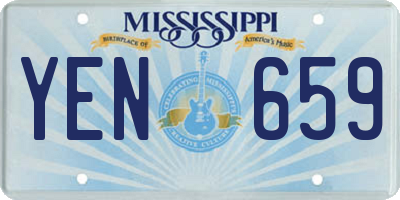 MS license plate YEN659
