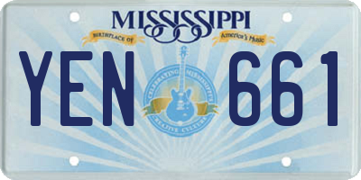MS license plate YEN661