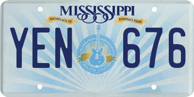 MS license plate YEN676