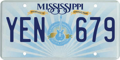 MS license plate YEN679