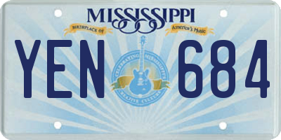 MS license plate YEN684