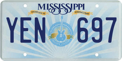MS license plate YEN697
