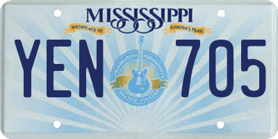 MS license plate YEN705