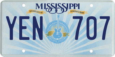 MS license plate YEN707