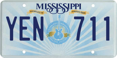 MS license plate YEN711