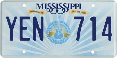 MS license plate YEN714