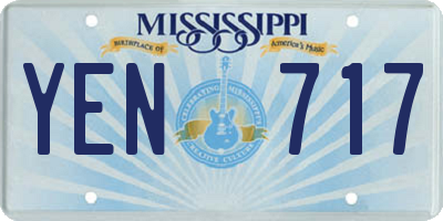 MS license plate YEN717