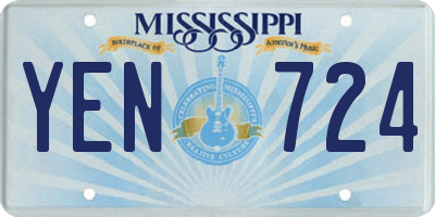 MS license plate YEN724