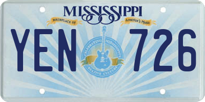 MS license plate YEN726