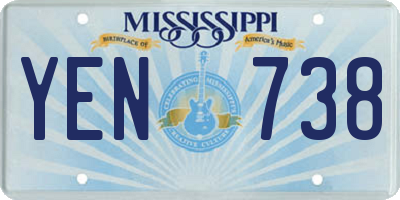 MS license plate YEN738