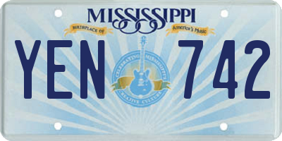 MS license plate YEN742