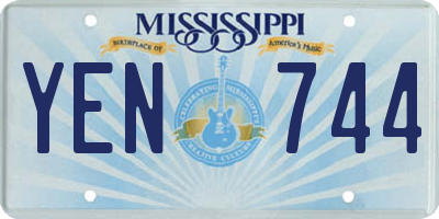 MS license plate YEN744