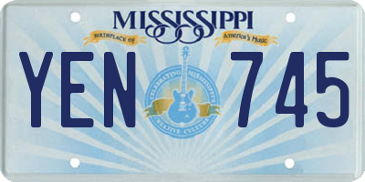 MS license plate YEN745