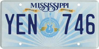 MS license plate YEN746