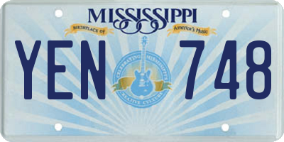 MS license plate YEN748