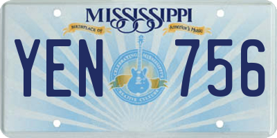 MS license plate YEN756