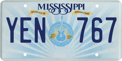 MS license plate YEN767